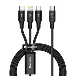 BASEUS cable 3in1 Type C to MicroUSB / Lightning / Type C PD QC4.0 3,5A 100W CAMJ010201 1,1 m black